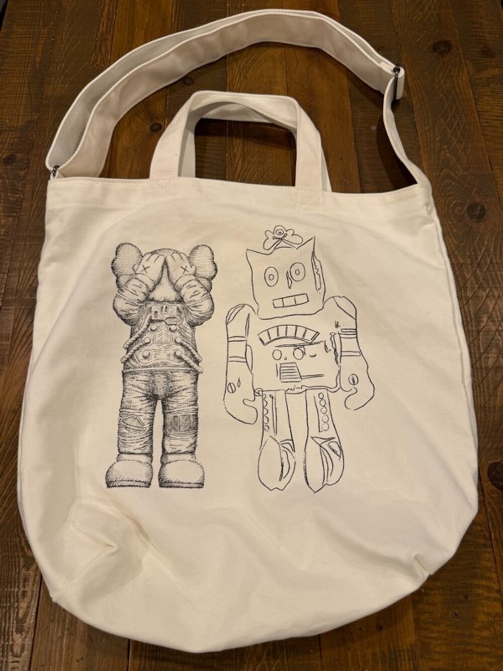 Uniqlo KAWS x Andy Warhol 2-Way Tote Bag Off-White